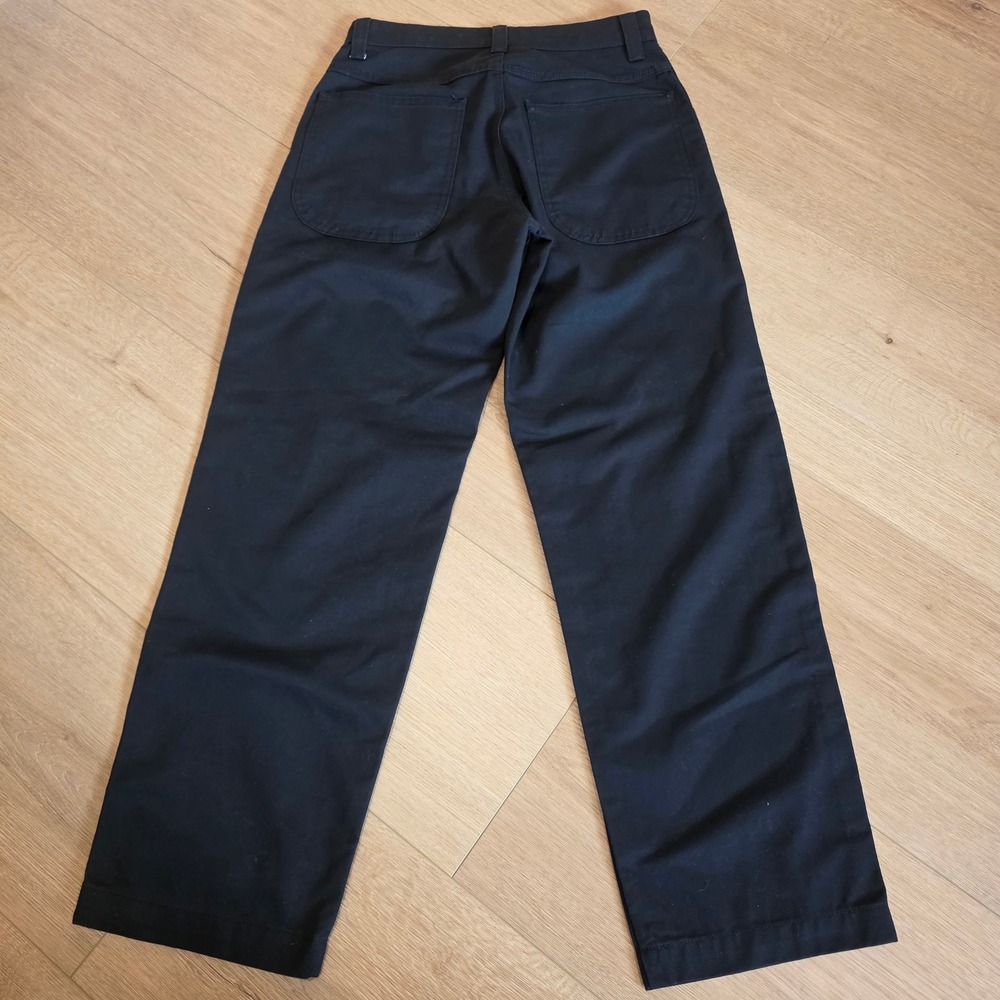 Los Angeles Apparel Black Poly Cotton Twill Pants Fits 27x28 High Rise Wide Leg - Picture 8 of 9